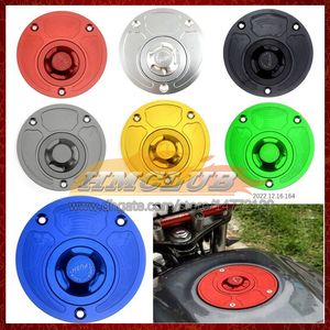 Motocicleta CNC Tampa de combustível sem chave CNC Tampa de tanque de combustível Tampa para Kawasaki Ninja 650R ER-6F ER 6F 650 R ER6F 06 07 08 2006 2007 2008 Liberação rápida Aberto da alumínio Tampa de combustível de óleo de alumínio