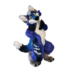 Large-Scale Furry Husky Dog Mascot blue husky fursuit Fullsuit for Halloween and Christmas Event Costumes