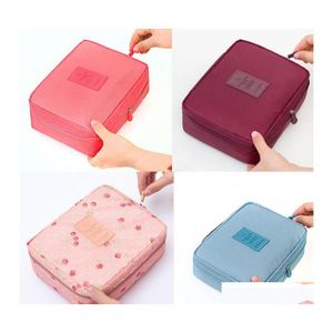 Borse per la conservazione Borsa per il trucco cosmetico Pieghevole da appendere Articoli da toeletta Lavaggio Organizer Pouch Drop Delivery Home Garden Housekee Organization Ot4W7