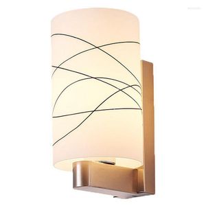 Wall Lamp Corridor Bedroom Bedsides Lights Modern Glass Cylinder Stair Case Sconces Hallway Balcony Lamps