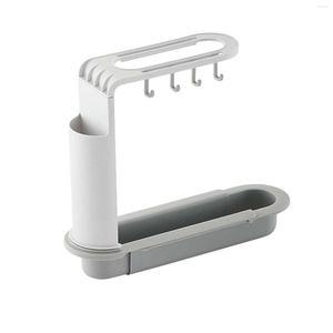 Hooks Retractable Drain Basket Kitchen Sink Organizer Dish Drainer For Soap Towel Rack Shelf Storage Accessory