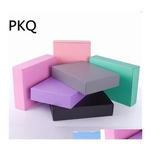 Opakowanie prezentowe 30pcs 15x15x5cm Colorf Opakowanie papierowe Pudełko Pink Cardboard Carton Duże Kraft Craft Drop dostawa domowy ogród Świąteczny OTXR4