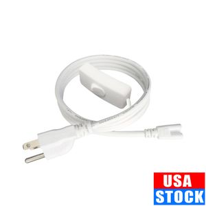 US Plug Switch Cable For T5 LED Tube T8 Power Charging Wire Connection Wire ON/OFF Connector Home Decor 1FT 2FT 3.3FT 4FT 5FT 6FT 6.6 FT Usastar 100 Pack