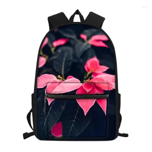 Rucksack 3D-Weihnachtsstern-Blumendruck Junior-Schule für Teenager-Mädchen-Reise-Frauen-Rucksack Kinder-Bücher-Taschen-Geschenk