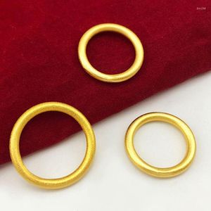 Wedding Rings Simple Style Plain Ring Band For Women Men Yellow Gold Filled Traditional Jewelry