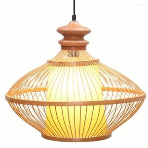 Pendant Lamps South Asian Bamboo Vase Dining Room Lamp Japanese Restaurant Lights Country Rustic Hanging