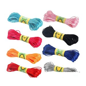 Cord Wire 20 Meter 1Mm Diy Polyester Thread For Handmade Bracelet Necklace Mticolor Chinese Knot Stitching Drop Delivery Jewelry F Dh1Uc