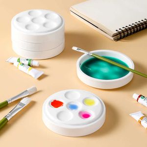 Multifunction Overlay Ceramic Palette Color Mixing Paint Tray for Watercolor Gouache Acrylic Painting Art Supplies