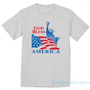 Мужские рубашки с большими и высокими футболками для мужчин Бог благословит Америку США флаг 4 июля