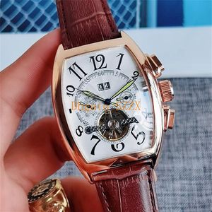 7-Mens watches high quality self-winding tourbillon stainless steel all small dial work l business watch Montre de luxe Reloj lujo293p