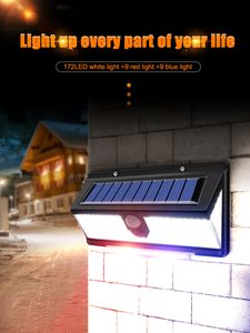 Solar Wall Lights LED Light Outdoor Garden Decoration 190LLED z 4 pracami dla ogrodu IP65 Wodoodporny