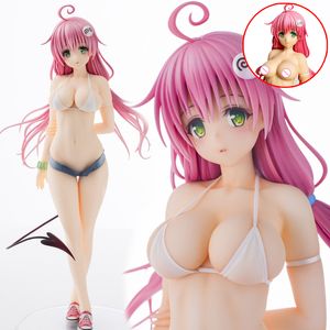 Gun Toys 25cm to Love Ru Darkness Anime Girl Lala Satalin Deviluke Swimsuit ver 1/6 Skala PVC Action Figure Adult Collection mod