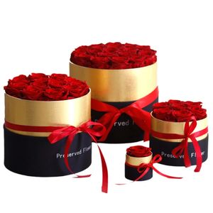 Quente Eternal Rose in Box Preservou Real Rose Flowers With Box Set Romantine Valentines Day Gifts O melhor presente do Dia das Mães C1220