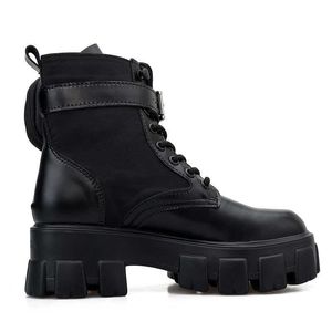 Stiefel Leder Lace Up Große Größe Frauen Seite Tasche Knöchel Frühling Herbst Schuhe Frau Motorrad Punk Botas Mujer 221213