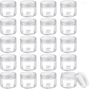 Storage Bottles 20 Pieces Round Pot Jars Plastic Cosmetic Containers Set With Lid For Liquid Creams DIY Make Up Sample Tool Lip Gloss Tube