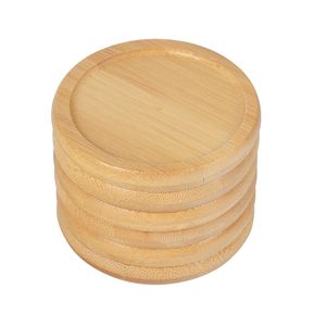 8x8cm doğal bambu yuvarlak bulaşık tepsileri fincan mat ısı yalıtım çay pedleri