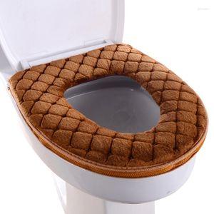 Toilet Seat Covers 1PC Thickened Cover Winter Warm Soft Washable Commode Mats Household Bathroom Cushion