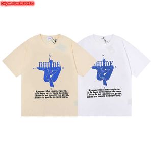 VN92メンズTシャツ2023新しいファッションブランドRhude American Body Yoga Compassプリントヒップホップ男性と女性のルーズカジュアル半袖