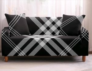 Крышка стула Zwarte Thema Streep Patroon Strate Stofdicht Sofa Cover Woonkamer Fauteuil Couch Protector Funda Chaise Lounge
