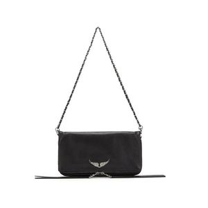 Borsa da donna di design di lusso Borsa Wings zv Stiratura a diamante Borsa a tracolla in pelle di pecora semplice Borsa a tracolla con due catene da donna Pochette con cerniera