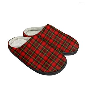 Slippers Stewart Tartan Fashion Cotton Alfândega personalizada sandálias femininas luxuosas, mantenha sapatos quentes chinelo térmico confortável