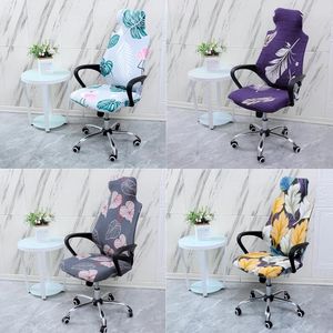 Chair Covers Modern Computer Cover Spandex Anti-dirty Elastic Office Armchair Slipcover Easy Washable Removable With Headrest