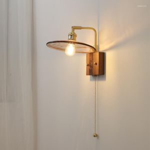 Wall Lamp Japan Retro Modernt enkelt vardagsrum sovrum mat s￤ngplats studie badrum spegel front koppar ljus