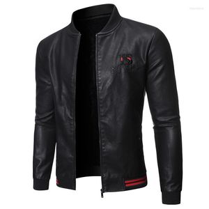 Men's Down Autumn And Winter 2022 Letter Embroidery Casual Stand Collar Zipper Jacket Fashion Trend Leather