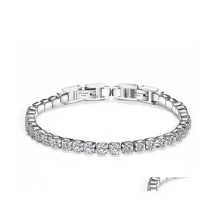 Tennis Bracelets Jewelry Fashion High Quality Zircon Women Wholesale Brief Stainless Steel Drop Delivery Dhecs