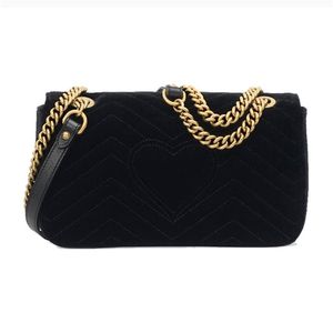 Damen Umhängetaschen Klassische Goldkette Handtasche Frau Samt Herz Stil Dame Tote Messenger Geldbörse Top Qualität220n