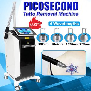 Nova máquina de picossegundo Nd Yag Laser Remoção de tatuagem Q Switched Cicatrizes de cuidados com a pele facial Eyeline Sardas Marca de nascença Remover uso de salão Pico Second Equipment