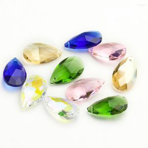 Ljuskrona Crystal 10st 28mm Teardrop Facetter Glass Prism del Lamp sol catcher h￤ngande p￤rla gardin h￤nge diy smycken tillverkning