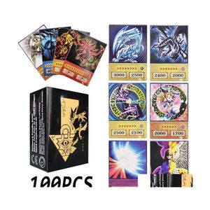 Card Games 100Pcs Yugioh Style Cards Blue Eyes Dark Magician Exodia Obelisk Slifer Ra Dm Classic Proxy Diy Kids Gift 220705 Drop Del Dhsed