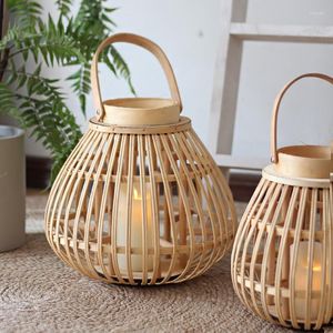 Candle Holders Small Modern Design Wood Jars Lantern Centerpieces Nordic Hanging Adornos Para Casa Room Decor