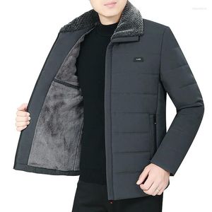 Men's Down Plush Cotton Padded Clothes 2022 Thickened Dad's Winter Coat