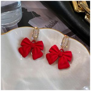 Dangle Earrings Female's Bowtie Drop Sparkling Elegant Metal Jewelries For Friend Family Neighbors Gift NOV99