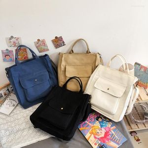 Abendtaschen Koreanischer und japanischer Stil Canvas Tote für Frauen Große Kapazität College Girl Schulbuch Damen Schulter Einkaufstasche