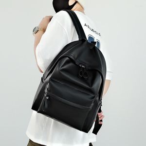 Açık çantalar pu deri erkek sırt çantası eğlence moda seyahat erkek üniversite öğrencileri lise okul çantası bilgisayar çanta adam