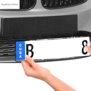 2st/ställ in rektangulär lim registreringsskylthållare ramfritt svart väderbeständigt nummerplatthållare/klipp för fordon