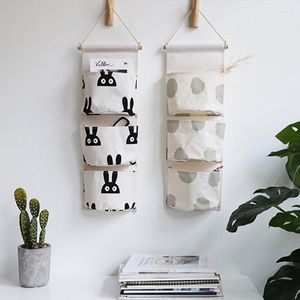 Storage Bags Household 3 Pockets Wall Hanging Cosmetic Makeup Clothes Organizer Wardrobe Closet Container Organization