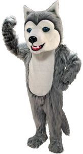 Grigio cani husky lupo di halloween mascotte per adulti costumi abiti da festa abiti abiti mascotte carnival di Natale di Natale per adulti