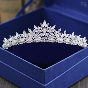 Başlıklar Gümüş Renkli Rhinestone Crown ve Tiara Düğün Saç Takı Aksesuarları Kadınlar Gelin Başlık Hediyeleri Si