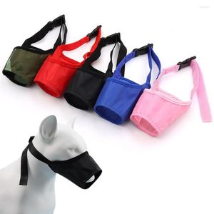 Dog Apparel 7 SIZE Pet Adjustable Mask Bark Bite Waterproof Mesh Mouth Muzzle Grooming Anti Stop Chewing Barking Pets Accessories