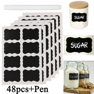 Lable Paper Blackboard Sticker Craft Kitchen Jars Organizer Etiketter Chalkboard Chalk Board Sticker Black