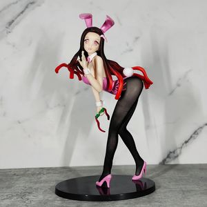 Nezuko Kamado Bunny Girl Figure - 25cm Demon Slayer Sexy Anime Collectible, Kimetsu no Yaiba Action Model, Japanese Adult PVC