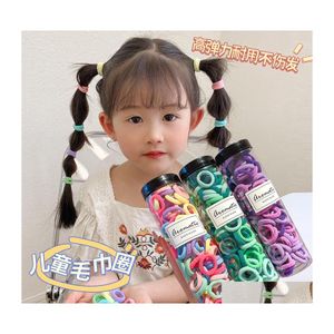 Hair Rubber Bands Head Rope Daughter Child Tied Horsetail Girls Circle Without Hurting Small Band High Elastic Towel Cute Baby Ornam Dhryq