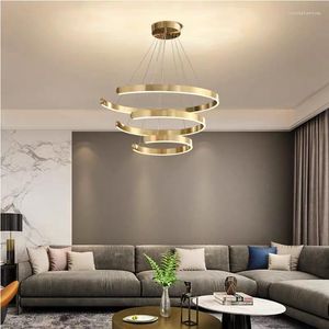 Chandeliers Modern Led DIY Ring Ceiling Industrial Style Pendant Lamp Living Dining Room Decor Hanging Light Home Lustre Fixture