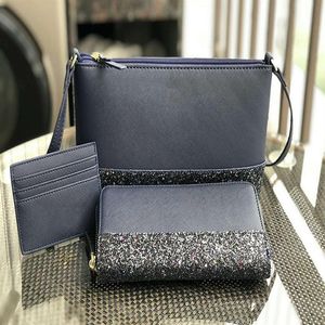 Women Luxurys Designers Väskor Handväskor Hobo Casual Tote Purse Glitter Mini Crossbody Wallet Card Holder Set Cross Body Shoulder BA318O