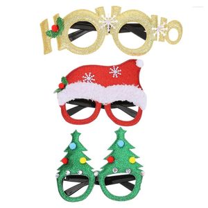 Decorações de Natal 3pcs adoráveis ​​óculos decoração adereços de festa decorativa