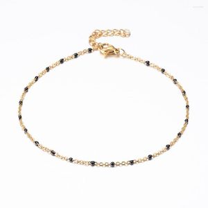 Anklets 304 Rostfritt st￥l Simple Cable Chain f￶r kvinnor Fashion Summer Jewelry Decor Foot Armets Accessories Gifts